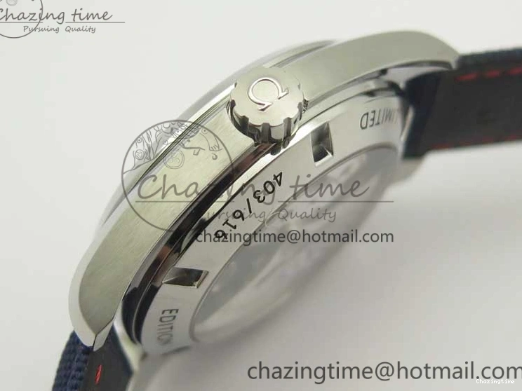 0220 EasyCare Aqua Terra Master Ryder Cup Edition VSF 1:1 Best Edition White Textured Dial on Blue Nylon Strap A8500 Super Clone 8016